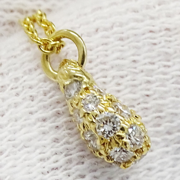 TIFFANY Authentic Gold Diamond Teardrop Necklace